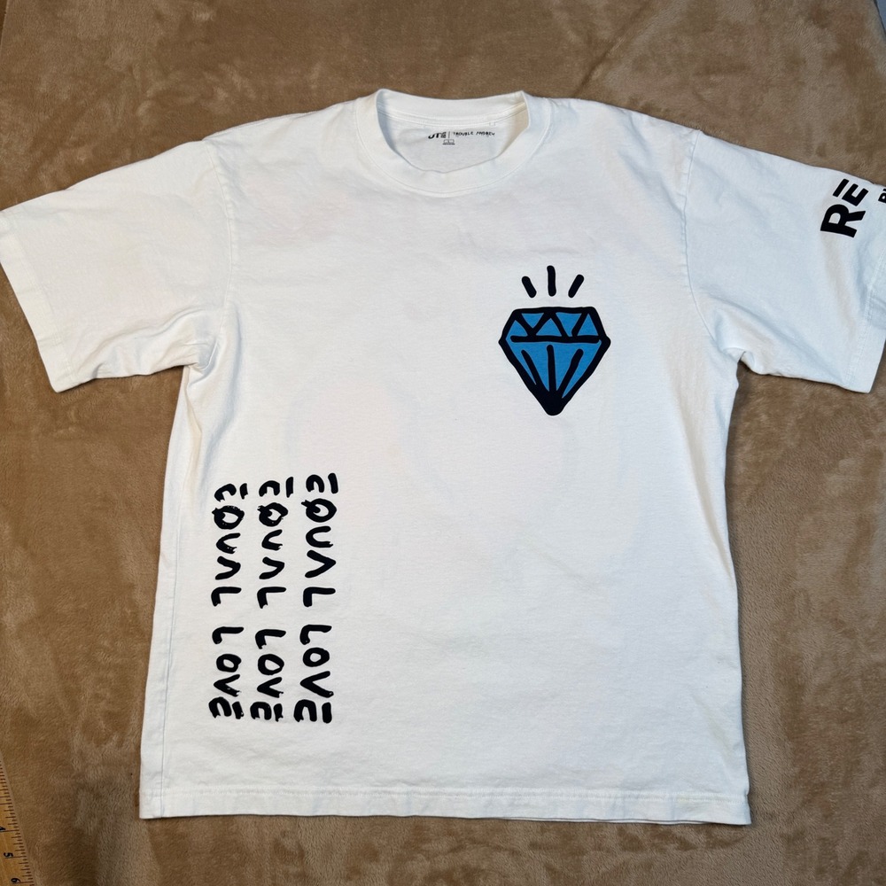 Uniqlo UT Trouble Andrew Real Buy Graphic T-Shirt White Mens Large Equal Love